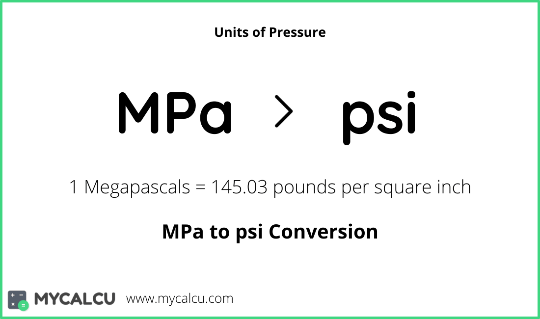 mpa to psi - Pressure Conversion - mycalcu.com mpa to psi